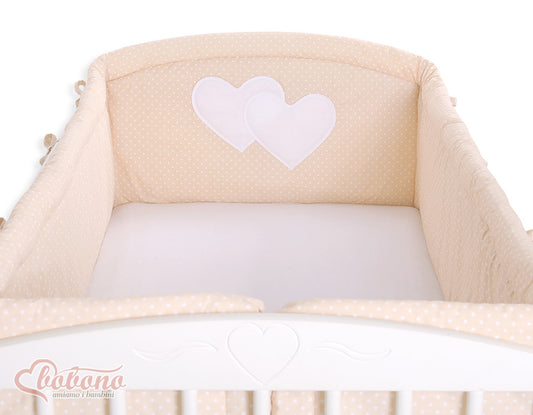 Universal bumper XXL- Hanging Hearts white polka dots on beige – afbeelding 2