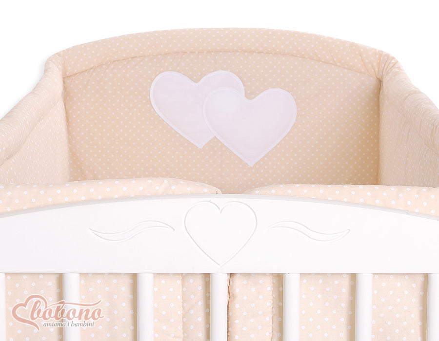 Universal bumper XXL- Hanging Hearts white polka dots on beige – afbeelding 3