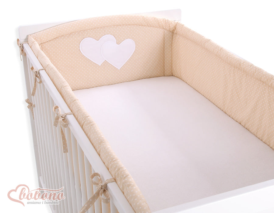 Universal bumper XXL- Hanging Hearts white polka dots on beige – afbeelding 4