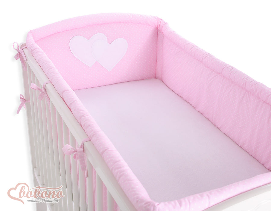 Universal bumper XXL- Hanging Hearts white polka dots on pink – afbeelding 1