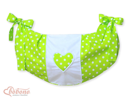 Toys bag- Hanging Hearts white dots on green – afbeelding 1