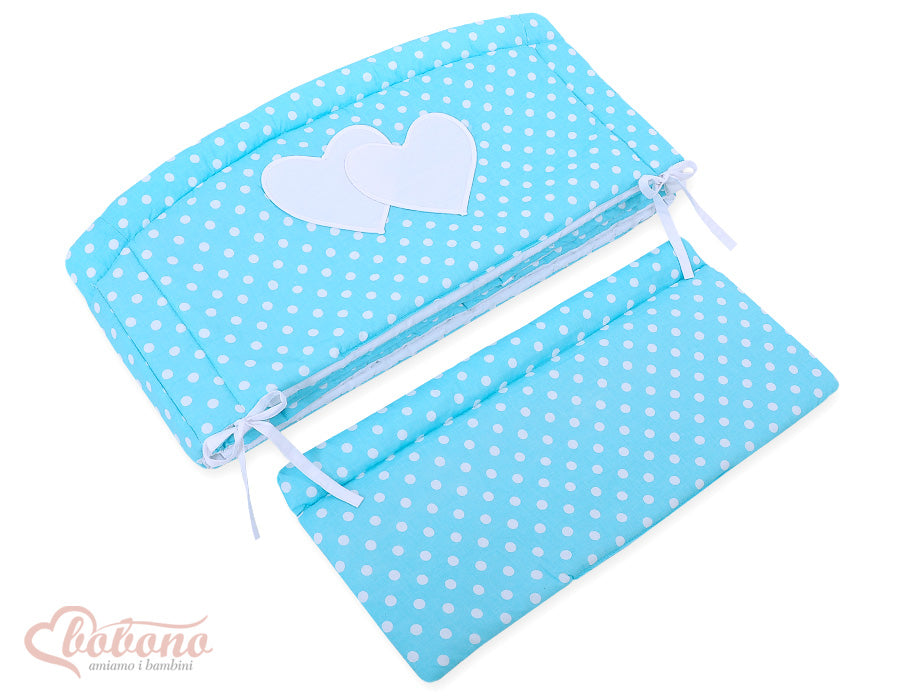 Universal bumper XXL- Hanging Hearts white dots on turquoise – afbeelding 3