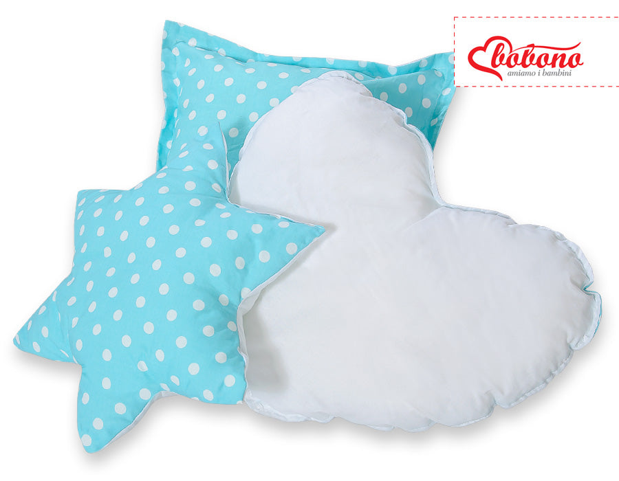 3pcs kussen set - White dots on turquoise – afbeelding 4