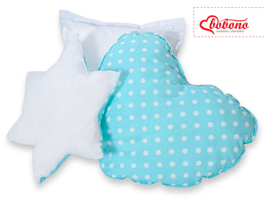 3pcs kussen set - White dots on turquoise – afbeelding 2