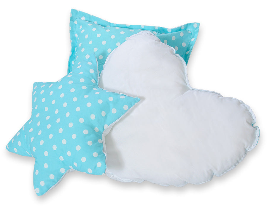 3pcs kussen set - White dots on turquoise – afbeelding 1