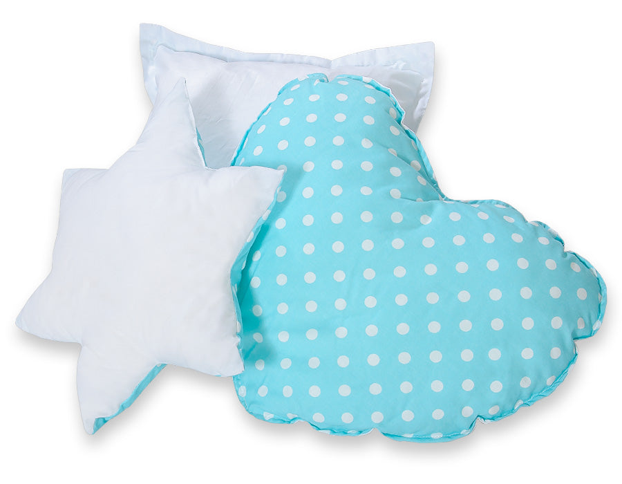 3pcs kussen set - White dots on turquoise – afbeelding 3