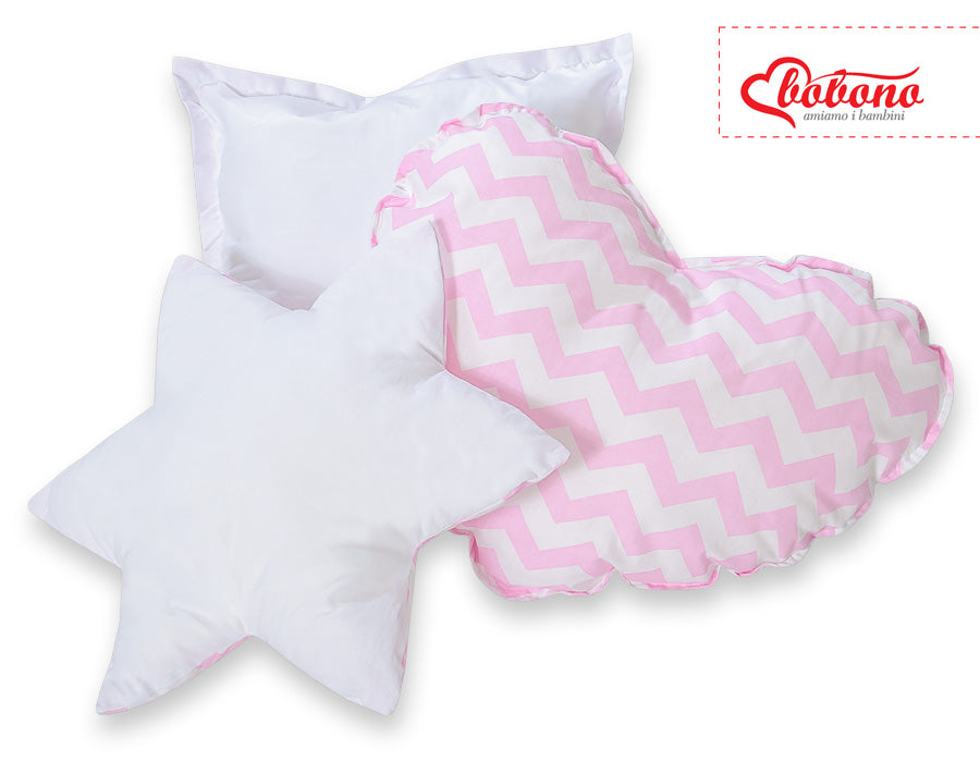 3pcs kussen set - Chevron pink – afbeelding 2