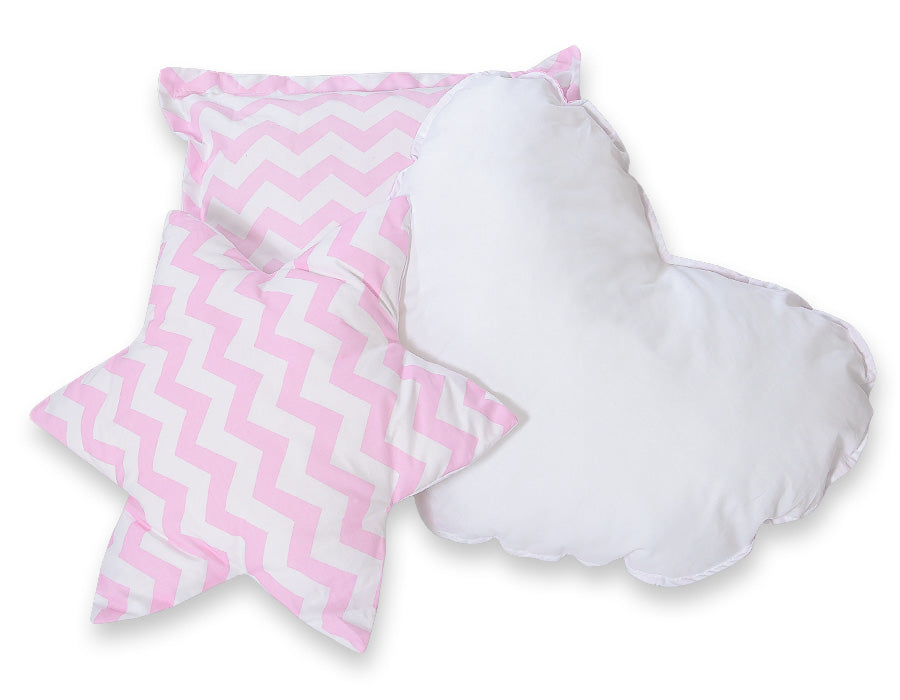 3pcs kussen set - Chevron pink – afbeelding 1