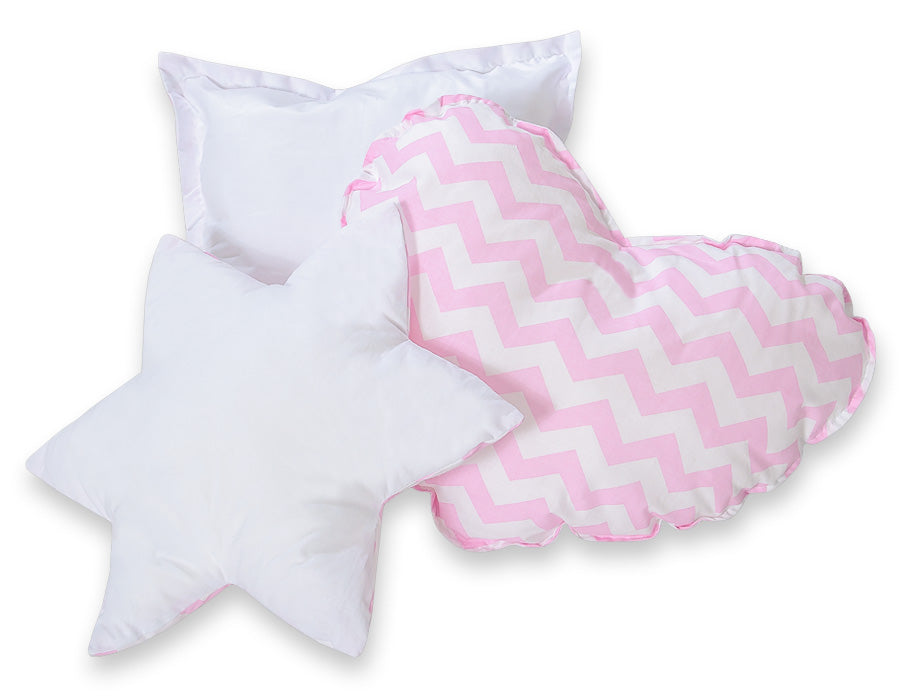 3pcs kussen set - Chevron pink – afbeelding 3