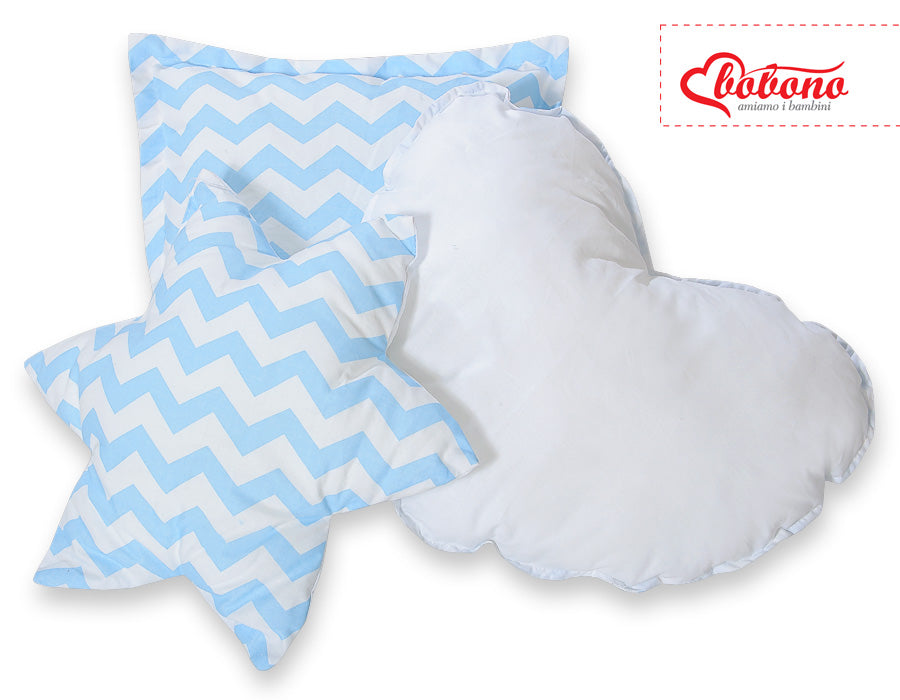 3pcs kussen set - Chevron blue – afbeelding 4