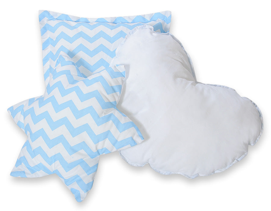3pcs kussen set - Chevron blue – afbeelding 1