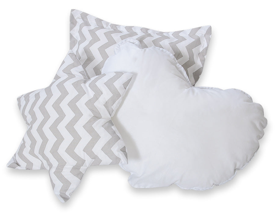 3pcs kussen set - Chevron grey – afbeelding 1
