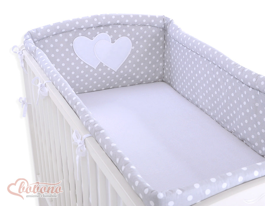 Universal bumper XXL- Hanging Hearts white dots on grey – afbeelding 1