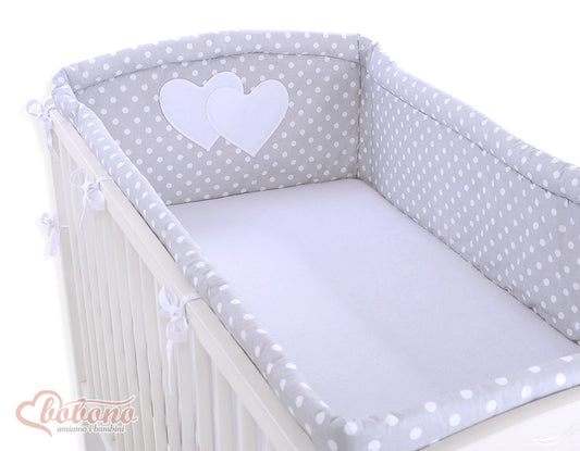 Universal bumper XXL- Hanging Hearts white dots on grey – afbeelding 1