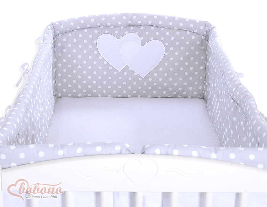 Universal bumper XXL- Hanging Hearts white dots on grey – afbeelding 2