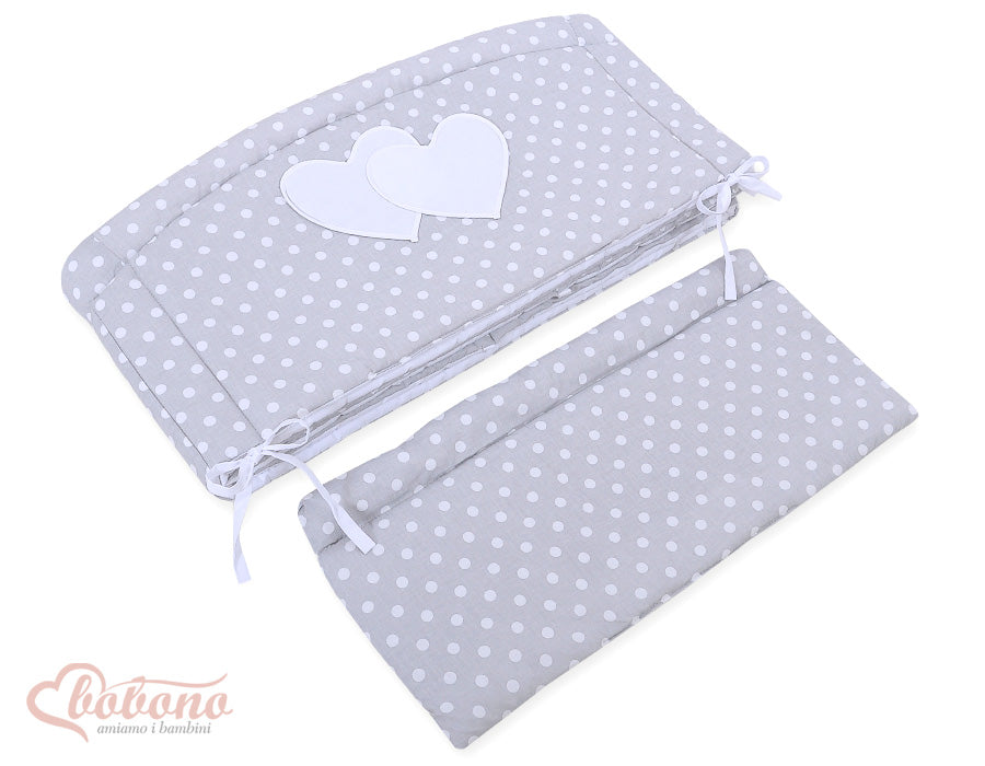 Universal bumper XXL- Hanging Hearts white dots on grey – afbeelding 3