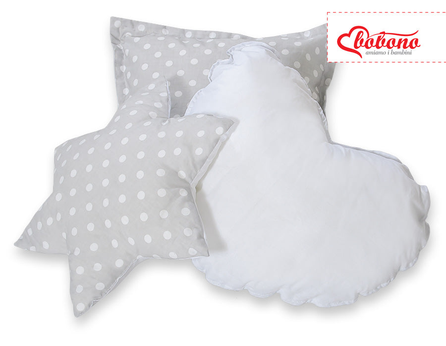 3pcs kussen set - white dots on grey – afbeelding 4