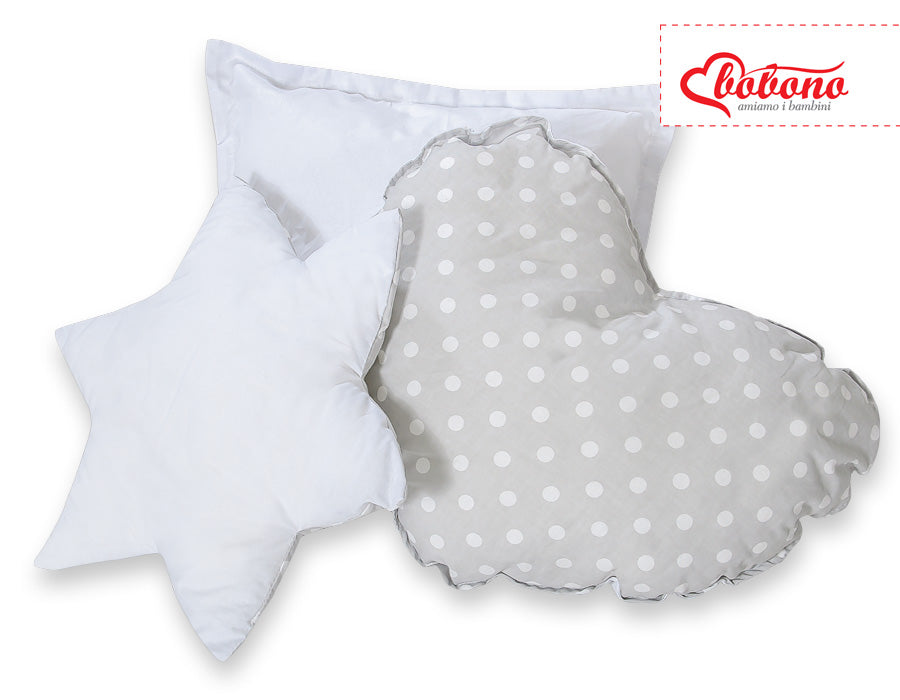 3pcs kussen set - white dots on grey – afbeelding 2