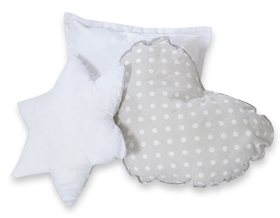 3pcs kussen set - white dots on grey – afbeelding 3
