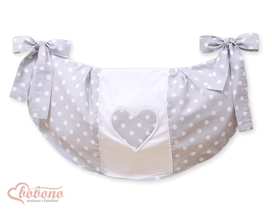 Toys bag- Hanging Hearts dots on grey – afbeelding 1