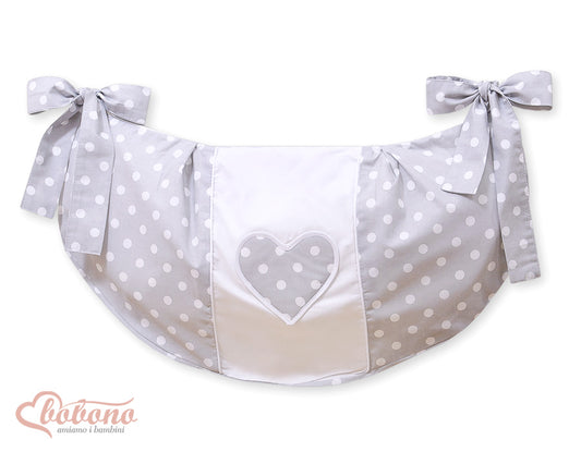 Toys bag- Hanging Hearts dots on grey – afbeelding 1
