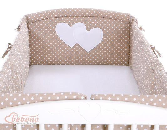 Universal bumper XXL- Hanging Hearts white dots on brown – afbeelding 2