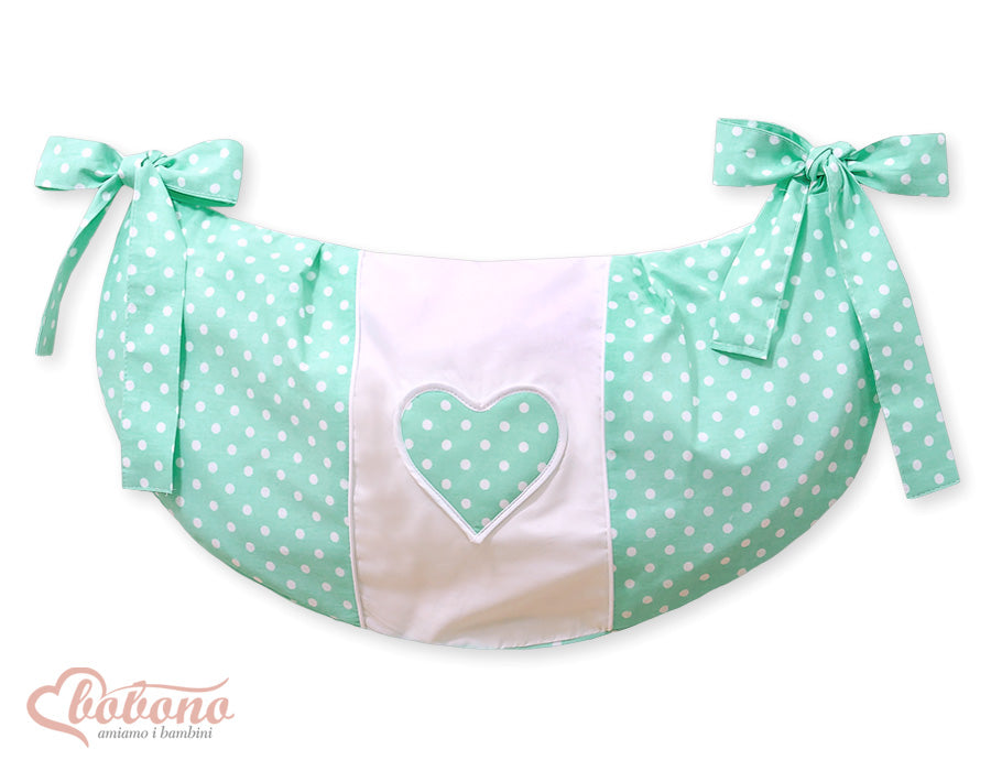 Toys bag- Hanging Hearts white dots on mint – afbeelding 1