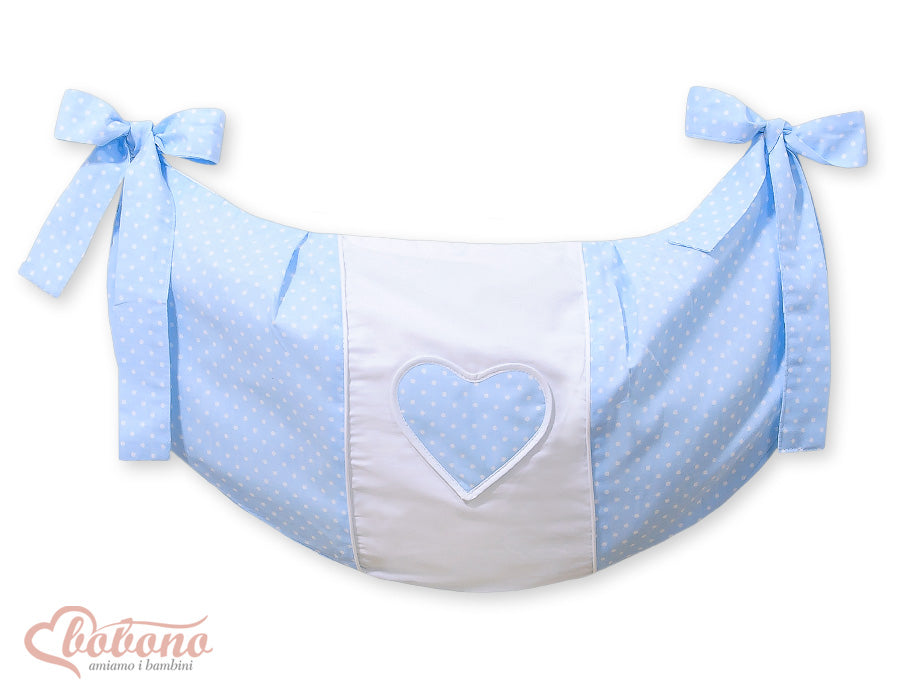 Toys bag- Hanging hearts white dots on blue – afbeelding 1