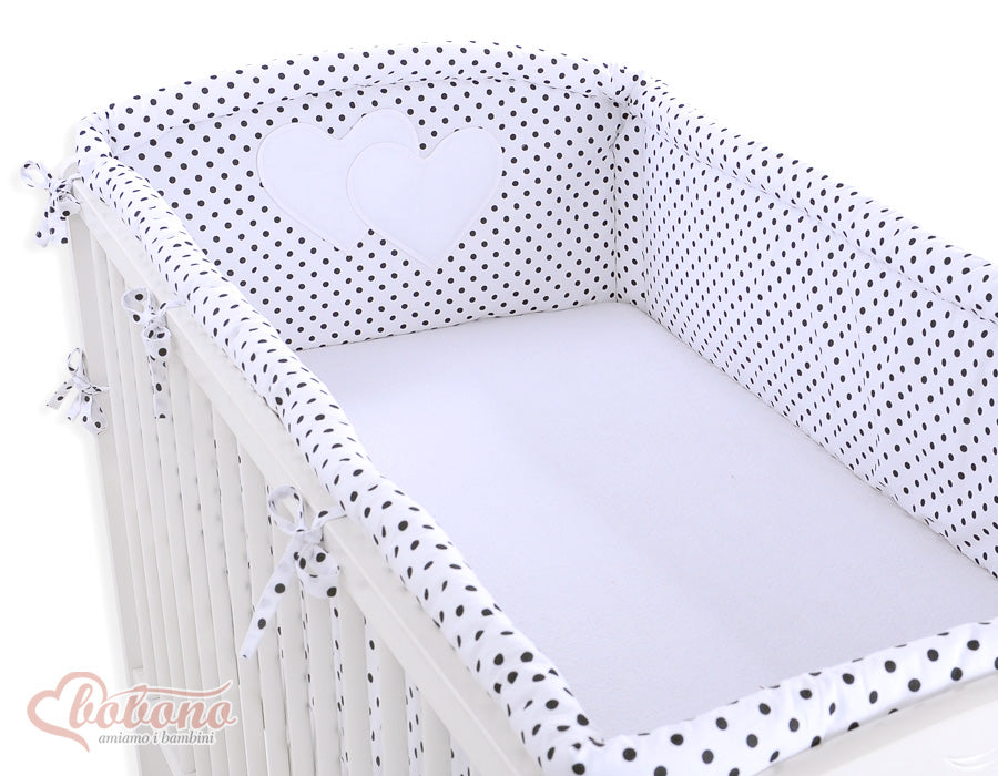 Universal bumper XXL- Hanging Hearts black dots on white – afbeelding 1