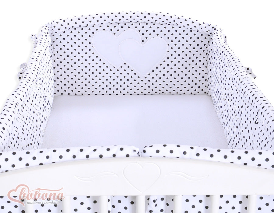 Universal bumper XXL- Hanging Hearts black dots on white – afbeelding 2