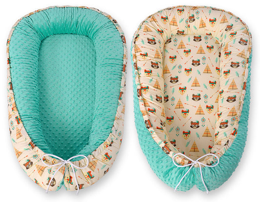 Baby nestje Dubbelzijdige Premium Cocoon for infants BOBONO minky- teepee – afbeelding 2