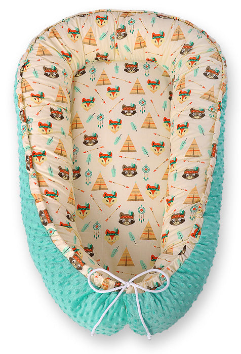 Baby nestje Dubbelzijdige Premium Cocoon for infants BOBONO minky- teepee – afbeelding 1