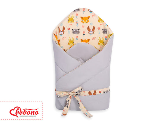 Baby nestje 2in1 with stiffening with bow - cream animals – afbeelding 2