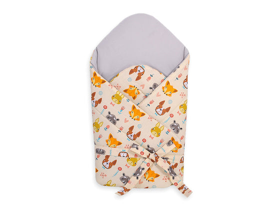 Baby nestje 2in1 with stiffening with bow - cream animals – afbeelding 1