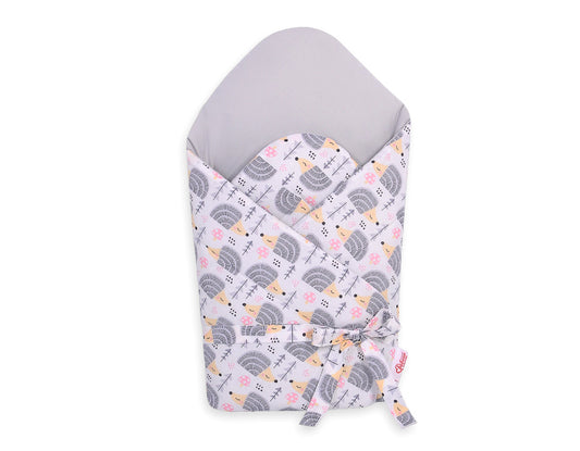 Baby nestje 2in1 with stiffening with bow- hedgehogs grey – afbeelding 1