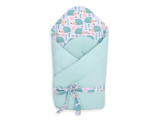 Baby nestje 2in1 with stiffening with bow - hedgehogs mint – afbeelding 2