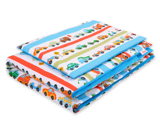 Baby cotton bedding set 2-pcs 135x100 cm- retro cars – afbeelding 1