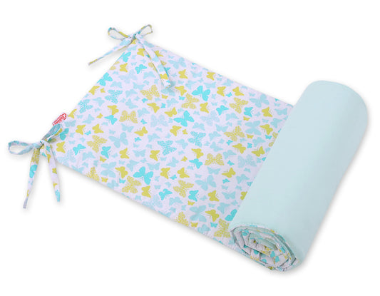 Universal bumper for cot - blue butterflies – afbeelding 1