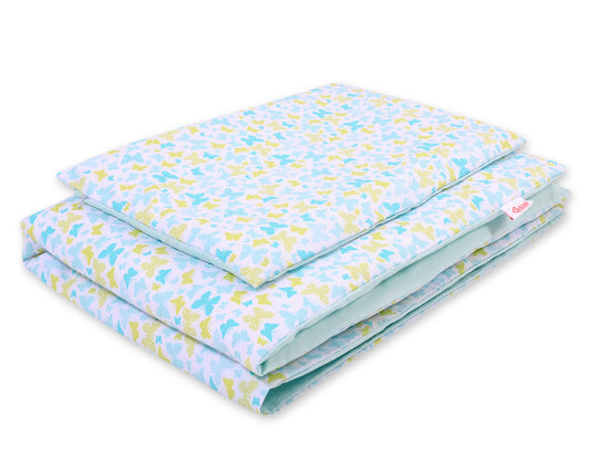 Baby cotton bedding set 2-pcs 140x200 Junior - blue butterflies – afbeelding 1