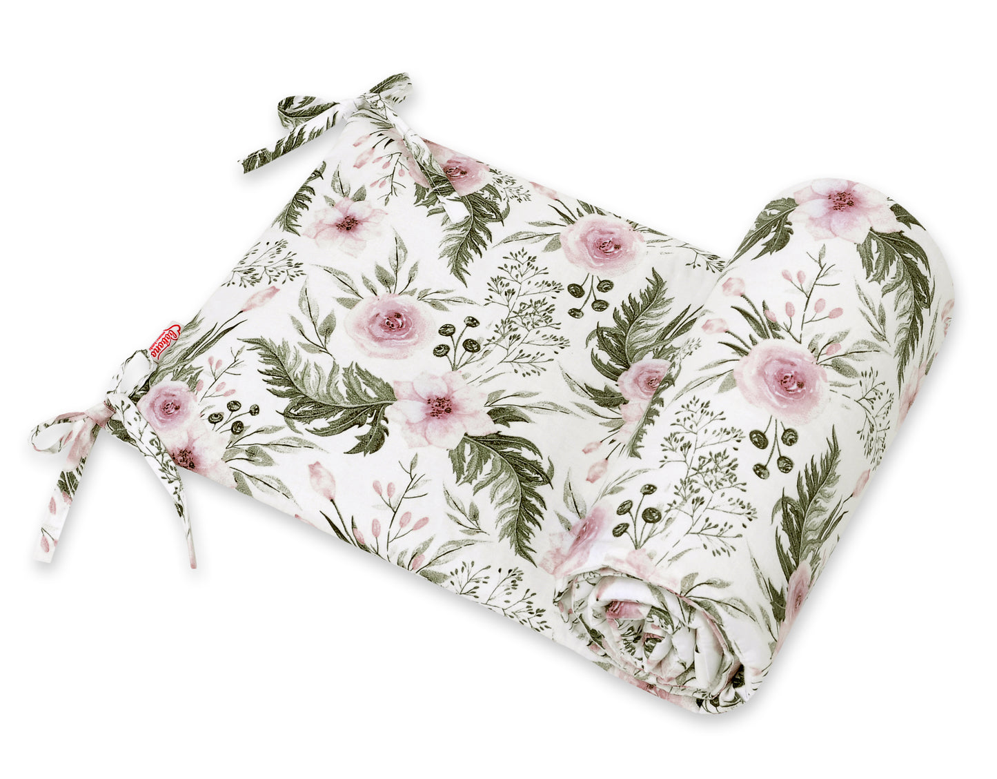 Universal bumper for cot - peony flower pink – afbeelding 1