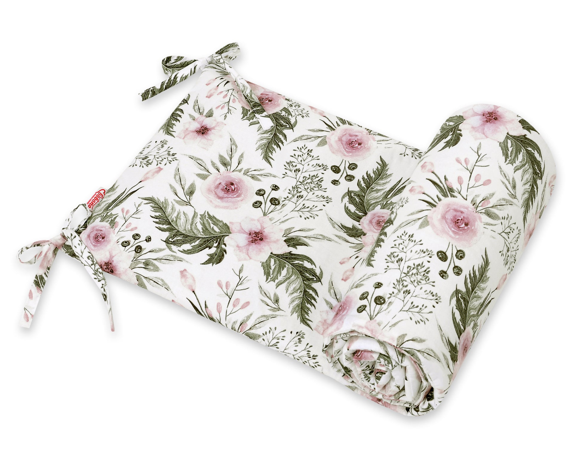 Universal bumper for cot - peony flower pink – afbeelding 1