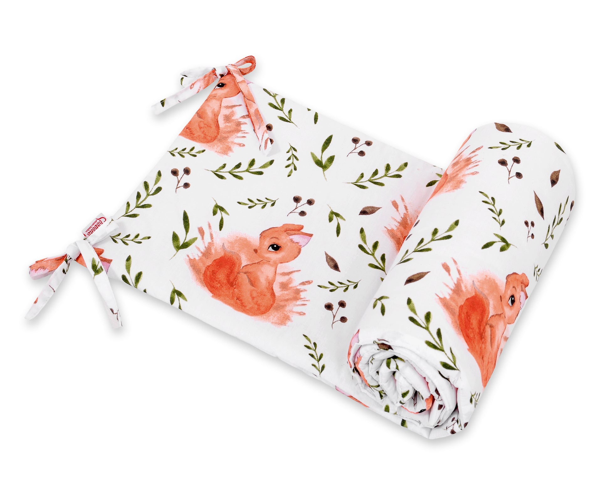 Universal bumper for cot - white squirrel – afbeelding 1