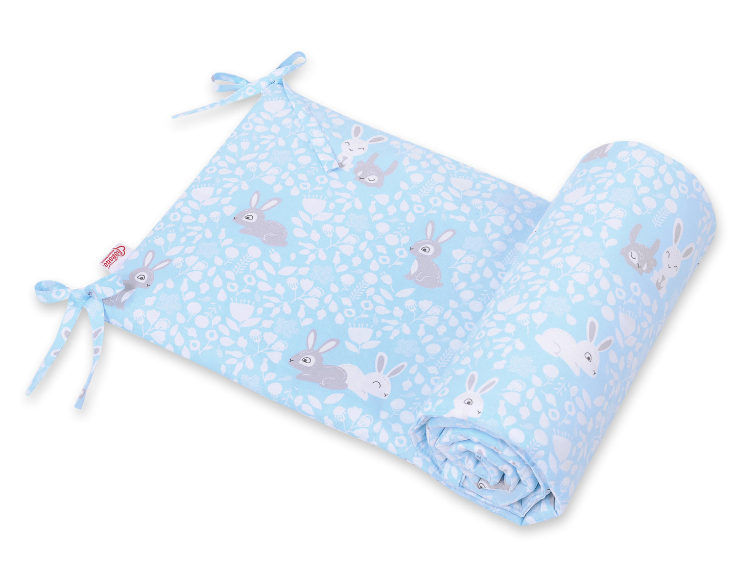 Universal bumper for cot - blue rabbits – afbeelding 1