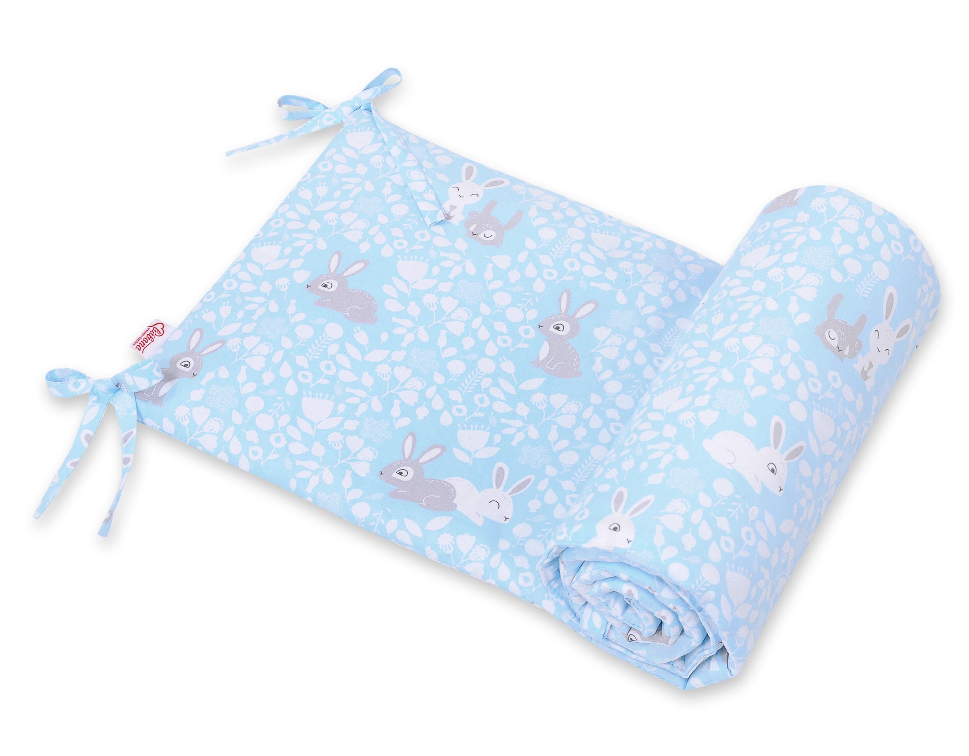 Universal bumper for cot - blue rabbits – afbeelding 1