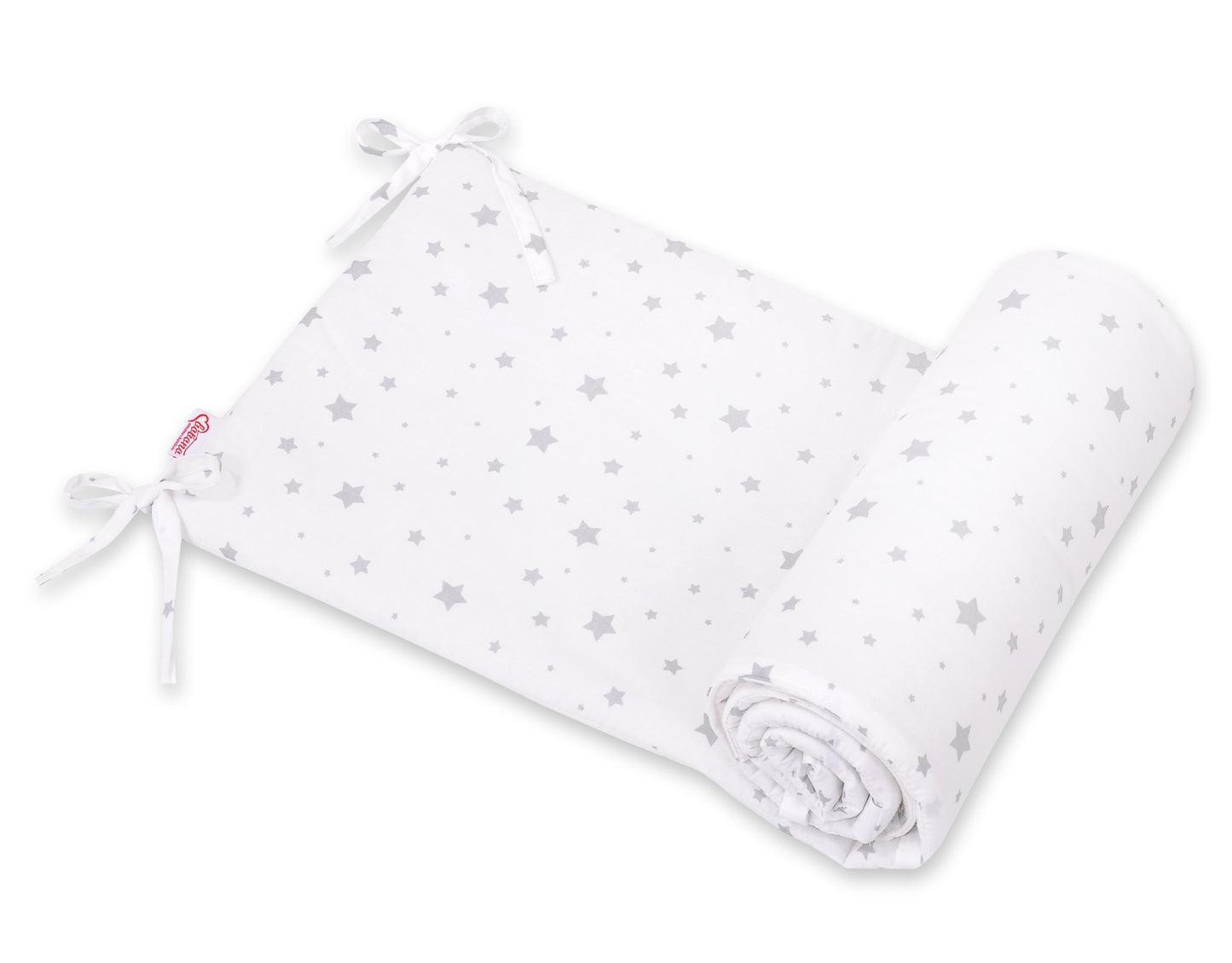 Universal bumper for cot - mini gray stars – afbeelding 1