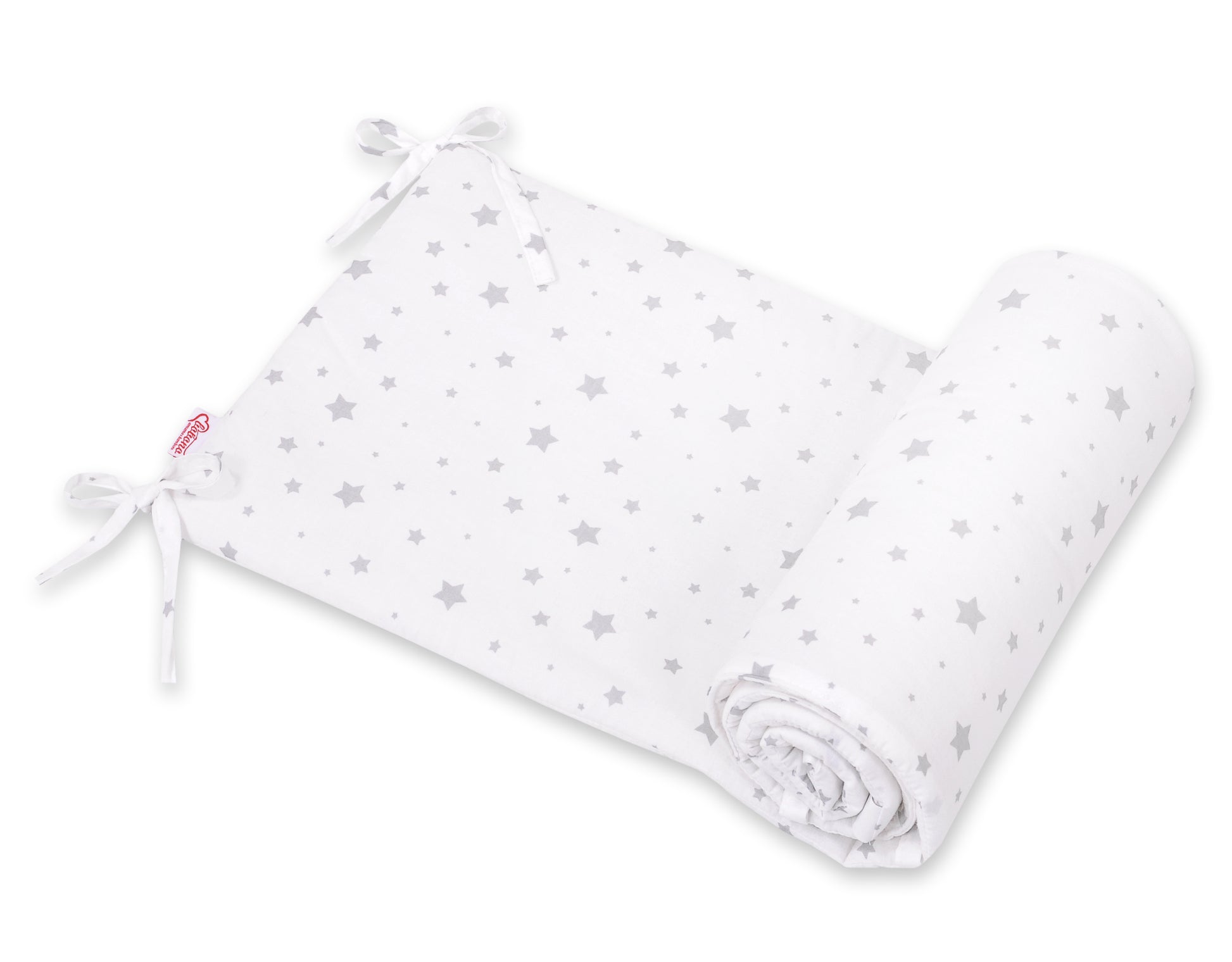 Universal bumper for cot - mini gray stars – afbeelding 1