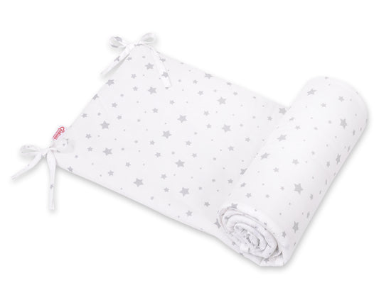 Universal bumper for cot - mini gray stars – afbeelding 1