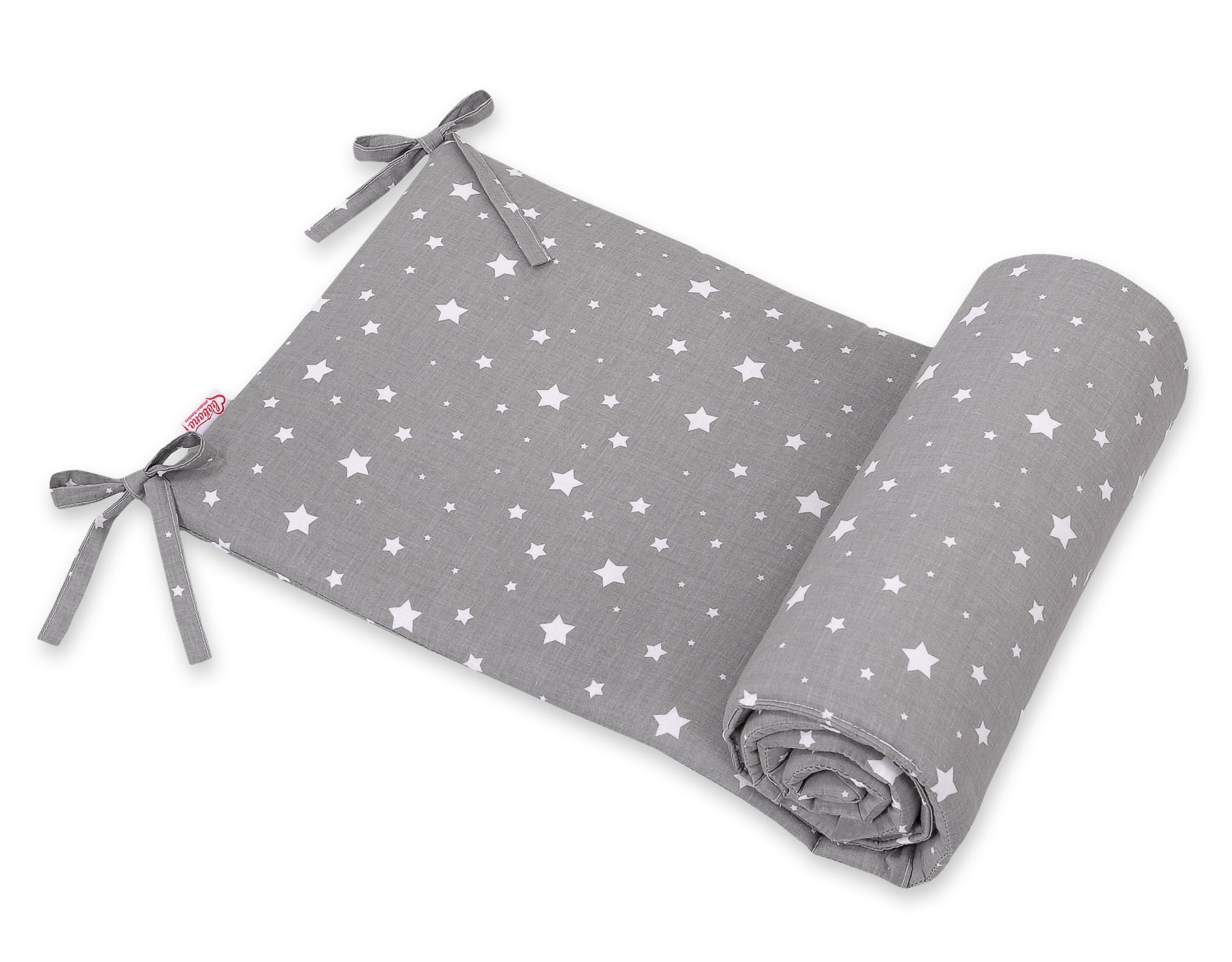 Universal Dubbelzijdige bumper for cot - mini stars white – afbeelding 1