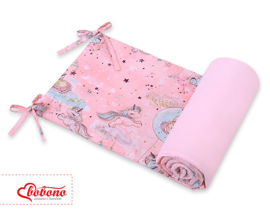 Universal bumper for cot - unicorn pink – afbeelding 2