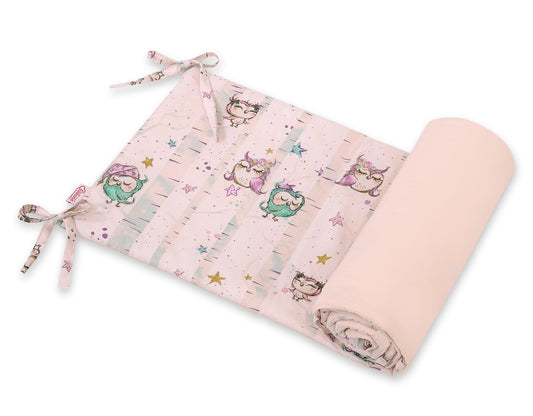 Universal bumper for cot - owls cream-mint – afbeelding 2